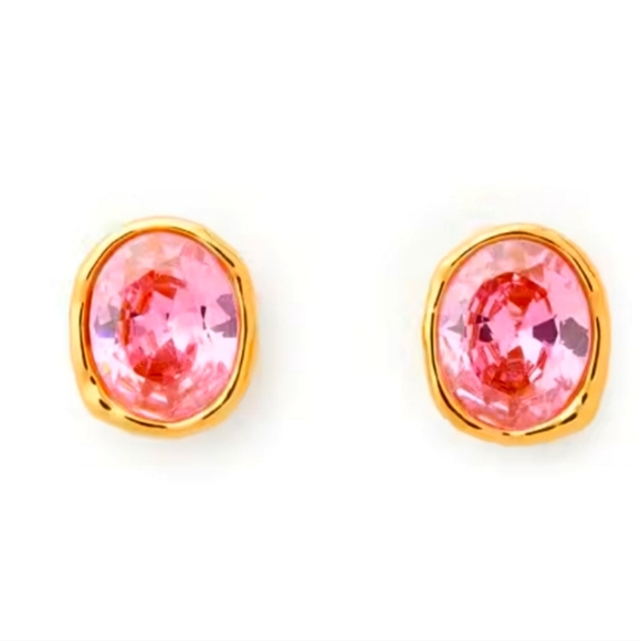 Kate Spade Pink and Gold Stud Earrings Ret $59 NWT - Picture 1 of 5